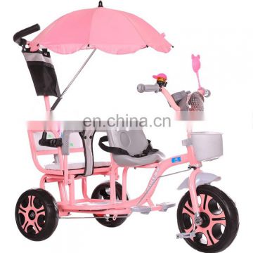 Children tricycle with music and light kids tricycle with push bar eva tire tricycle