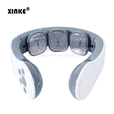 Intelligent Voice Call 3D Neck Massager Remote 2 Level Infrared Heating Pain Neck Care Massager photo-3