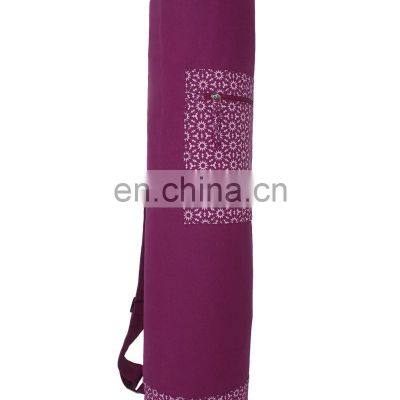 Cotton Canvas Printed and Private Label Option Yoga Mat Bag