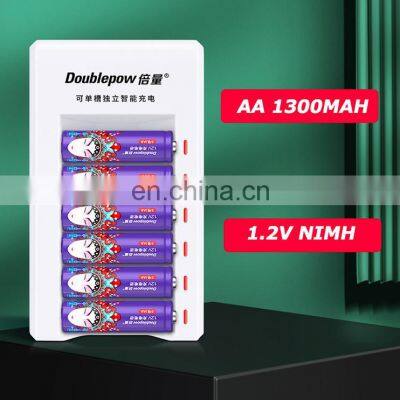 1.2V Rechargeable aa batteries AA solar batteries 1300mAh NiMh AA battery for solar lights garden lamps