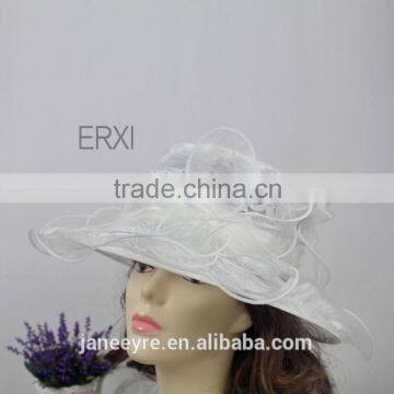 Wholesale 100% Sinamay Fabric Base Lace Church Sinamay Hat For Women photo-4