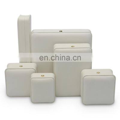 Wholesale White Color Leather Convex Edge Jewelry Box Long Chain Box photo-4