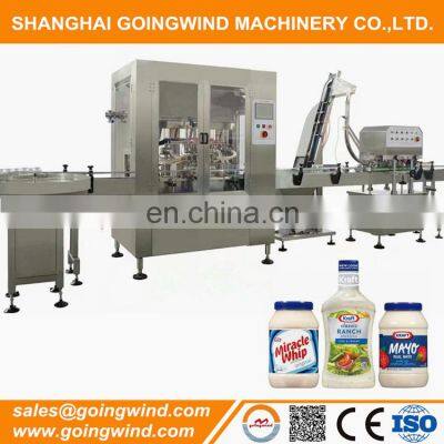 Automatic jar salsa filling machine auto mayonnaise plastic bottle packing line machinery cheap price for sale