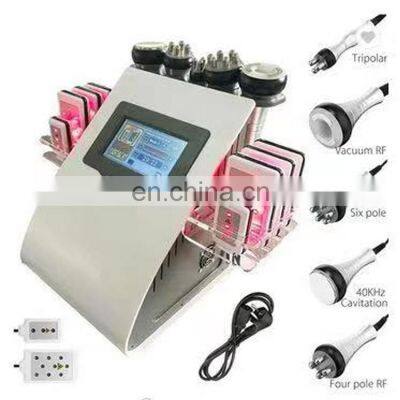 Portable 6 in 1 40k cavitation fat burning ultrasound RF vacuum massage slimming machine