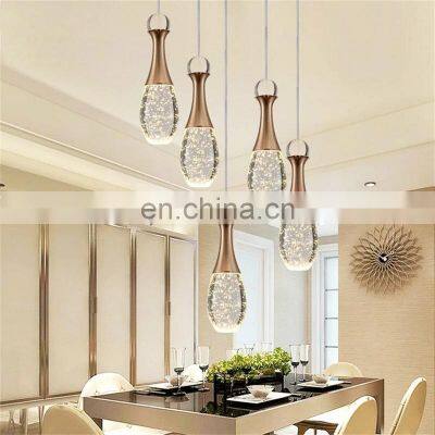 Modern Style Globe Crystal Glass Pendant Light Restaurant Chandelier Lamp For Dining Room