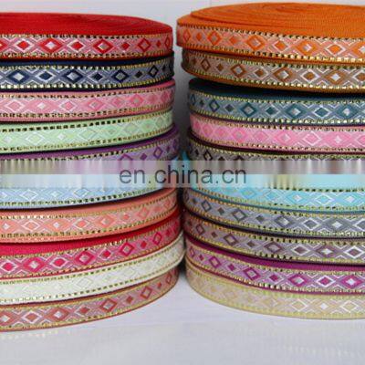 Spot Wholesale Width 1.2CM Jacquard Ribbon DIY Decorative Belt Ribbon Group Bag Edge Jacquard Lace With Diamond Pattern photo-3
