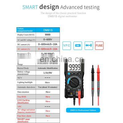 Digital Multimeter LCD 9999 Counts AC DC Voltage Capacitance Resistance NCV Tester Frequency Continuity Diode Multimeters photo-5