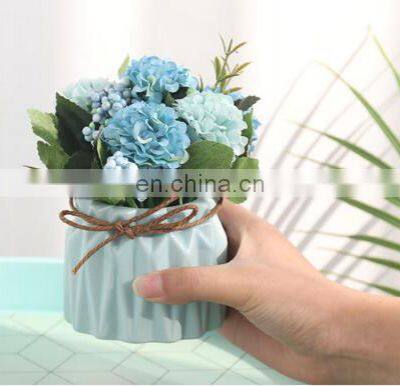 Various Artificial Plants And Flowers Wholesale Hydrangeas Bouquets With Free Pots