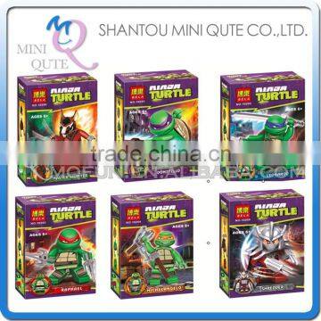 Mini Qute BELA 6pcs/set Anime Ninja Turtle cartoon educational toys building block action figures educational toy NO.10200-10205