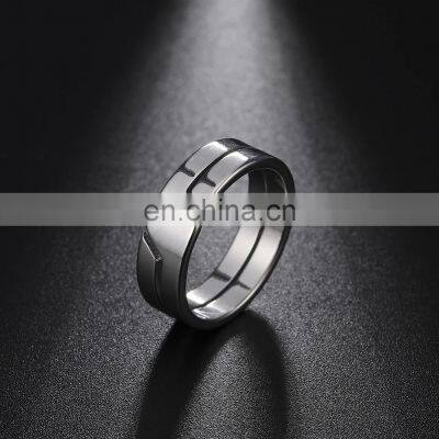 Fashion Simple Stainless Steel Couple Ring for Men Women Casual Finger Rings Jewelry Engagement Anniversary Gift 2022 New