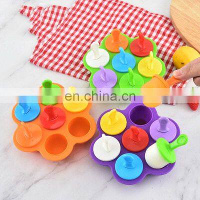 Wholesale Manufacture Homemade Baby Silica Gel Fruit Cute Round Children Ice Cream Popsicle Mold