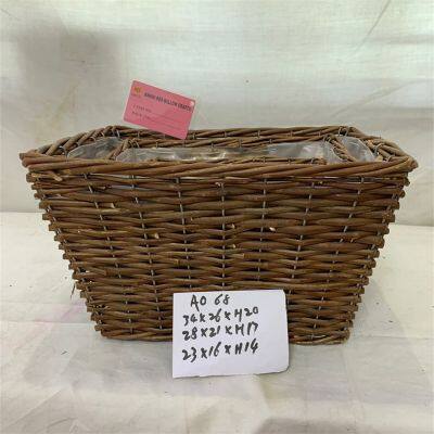 Arc Top Shape Willow Basket Wooden Craft Gift Basket photo-2