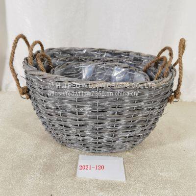 Natural Wicker Weave Storage Garden Wooden Garden Flower Basket