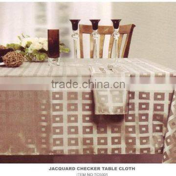 Polyester Factory Price Jacquard Checker Table Cloth                        
                                                Quality Choice