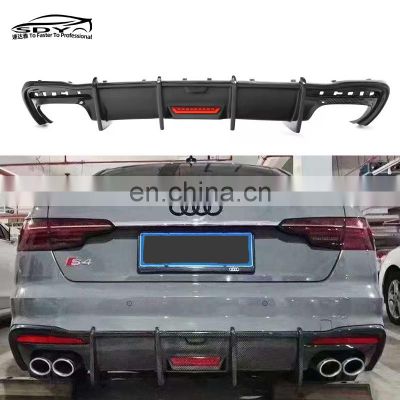 A4 S4 B9.5 LH Style Carbon Fiber Rear Diffuser With LightRear Bumper Lip For Audi A4 S4 B9.5 2020-2023