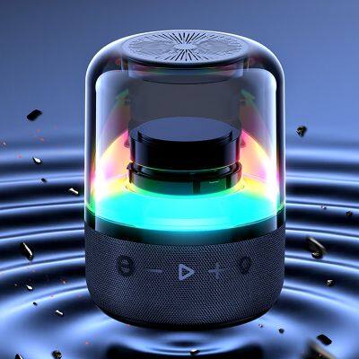 Hot Selling Round Sound Box With Led Light Bt Party Type C Charging Bluetooth Speaker