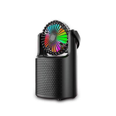 SING-E ZQS1440 Creative 4 Inch 8W Table Usb Fan Portable Led RGB Light Loud Sound Wireless Subwoofer Speaker