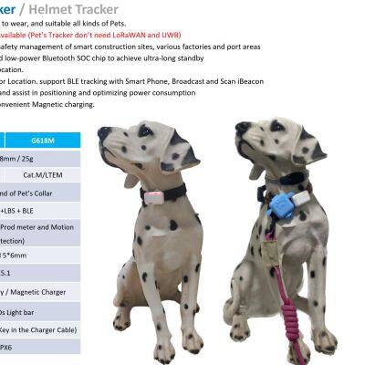 G608M - Cat.M Pets Tracker with Health (Heart Rate, Body Temp. BLE+GPS+Wifi+LBS Location）