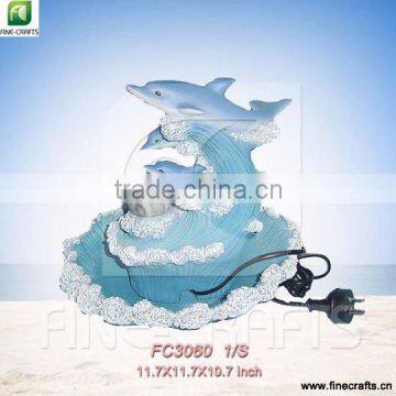 Resin dolphin sculpture indoor fountain