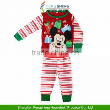 Kids Xmas Cartoon Pj's Cotton Sleepwear Children Nightwear Pajamas Set-2 Hotsale