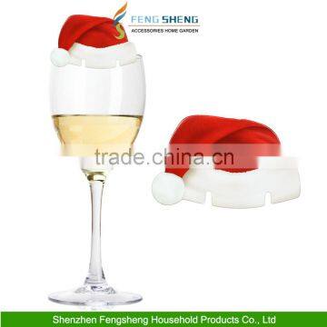 New Christmas Santa Hat Wine Glass Decorations Table Red White Place Cards