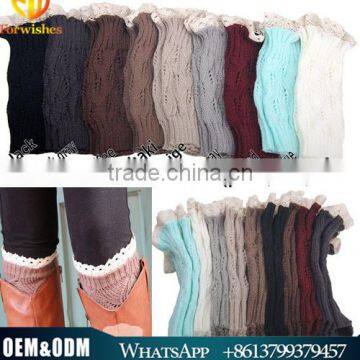 European Style Loose Short Lady Woolen Socks Cute Girl Lace Leg Warmers Shoe Sheath Knitted socks