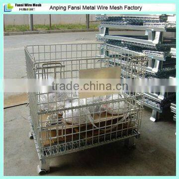Half open collapsible welded mesh container