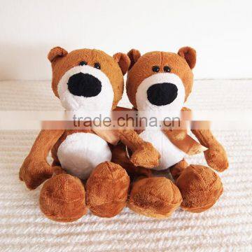 Wholesale Plush Toy Long Leg Teddy Bear /Soft Gift Toy Bear with Silk Bow/Stuffed Toy Brown Bear