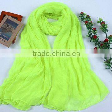 Promotional 100% Green Plain Polyester Scarf