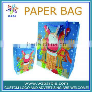 Christmas shopping bags with Santa Claus