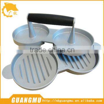 Double Burger Meat Press Metal Aluminum Round Patty Mold Maker Imprensa Hamburguer Hot