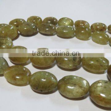 RARE Natural Chrysoberyl Cat's Eye Oval Stone Bead Necklace photo-3