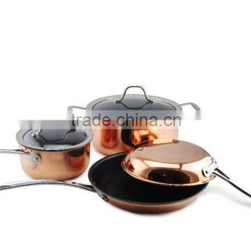 New Design Aluminum Pressed Non Stick Triply Cookware Set Fry Pan Saucepan Milk Stock Cooking Pasta Noodle Pot Set photo-2