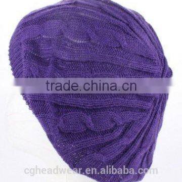 High Quality Pom Pom Cheap Custom beanie hat / knit hat / knit beret hat pattern