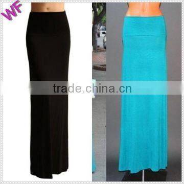 China Apparel ManufacturerPlain Color Lady Bodycon Long Maxi Skirt