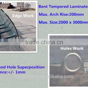 Bent tempered laminated glass