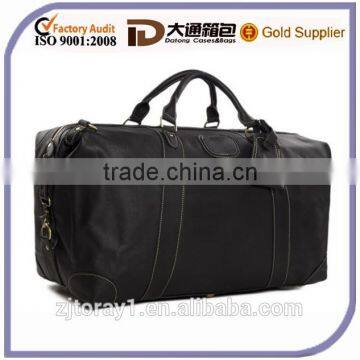 2015 Black Classic Style Large Wholesale Men Leather Travel Bag