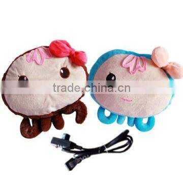 animal hot water bottle with super soft cover,custom electric hand warmer,rechargeable hot water bag
