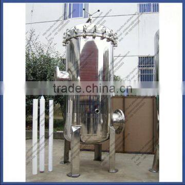 SS304 316 Polished Material 10 20 30 40 Inch Micro Stainless Steel Filter Housing With Pressure Meter photo-3