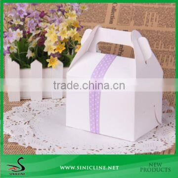 Sinicline Standard Size Cake Box With Ribbon Tape Accept OEM Print Logo