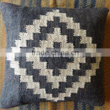 Hand Woven Kilim Pillow Cover Indian Jute Cushions 18X18 Decorative Throw Shams photo-2
