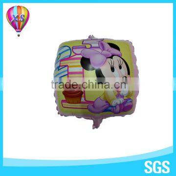 2016 China square shape mylar balloon with famous charaters for decoration or promotional gifts