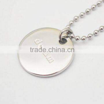 Stainless Steel Custom Logo Round Engraving Tag Necklaces photo-5