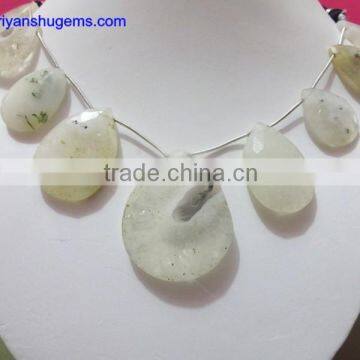 Solar Quartz Faceted Long Pear bead