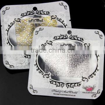 gold & silver bronzing nail art stickers fashion flower design