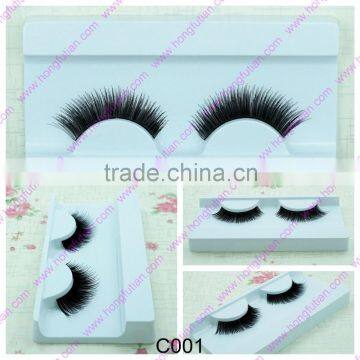 2015 human hair false eyelashes natural custome made