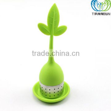 Reusable Tools Gift Green Leaf Shape Stainless Steel Tea Infuser