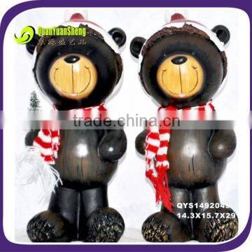 wooden colour gummy bear masha and the bear doll with scarf