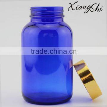 blue glass medicine bottles/medical containers