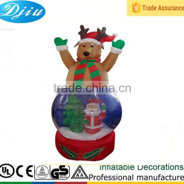 Outdoor Large Christmas INFLATABLE Reindeer Snowglobe, Airblown Globe with Santa and X-mas tree for Yard Decoration